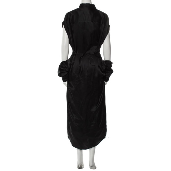 R13 silk satin black shirtdress - Picture 2 of 8
